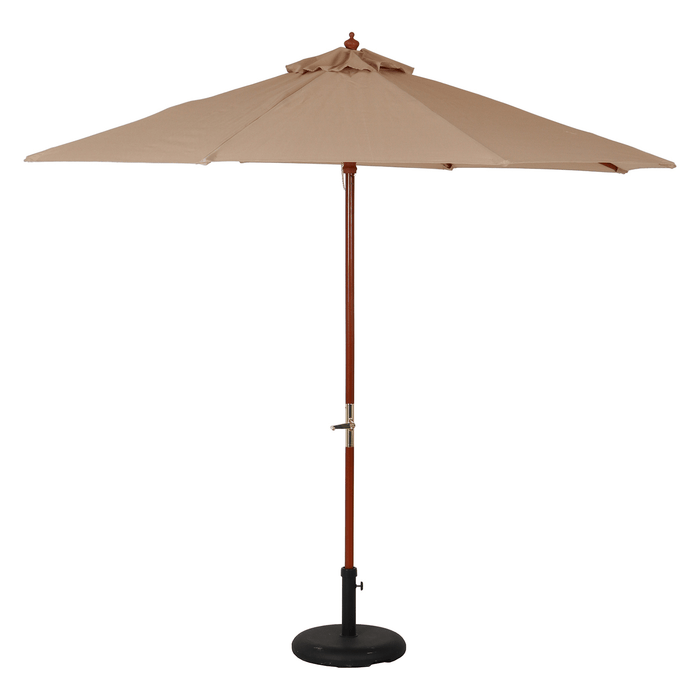 ひもを引っ張るだけ! 木製ガーデンパラソル270cm:送料無料