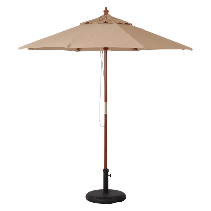 ひもを引っ張るだけ! 木製ガーデンパラソル210cm:送料無料