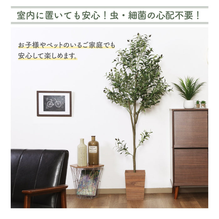 高級感あるジョイント式鉢植えタイプ大型フェイクグリーン【オリーブ180cm】：送料無料