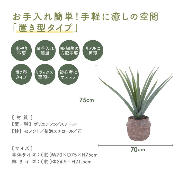 セメントポットが相性抜群！置き型タイプフェイクグリーン【アロエMサイズ】：送料無料