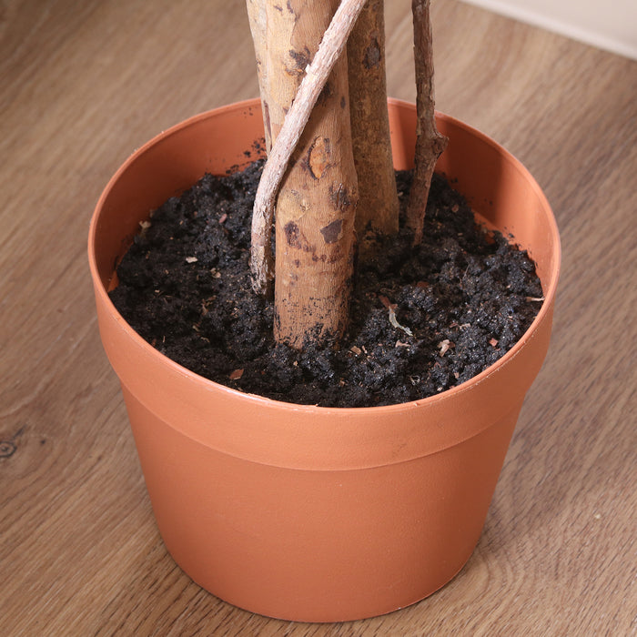 室内をおしゃれにする鉢植えタイプフェイクグリーン フィカス スリム（withホワイト）：送料無料